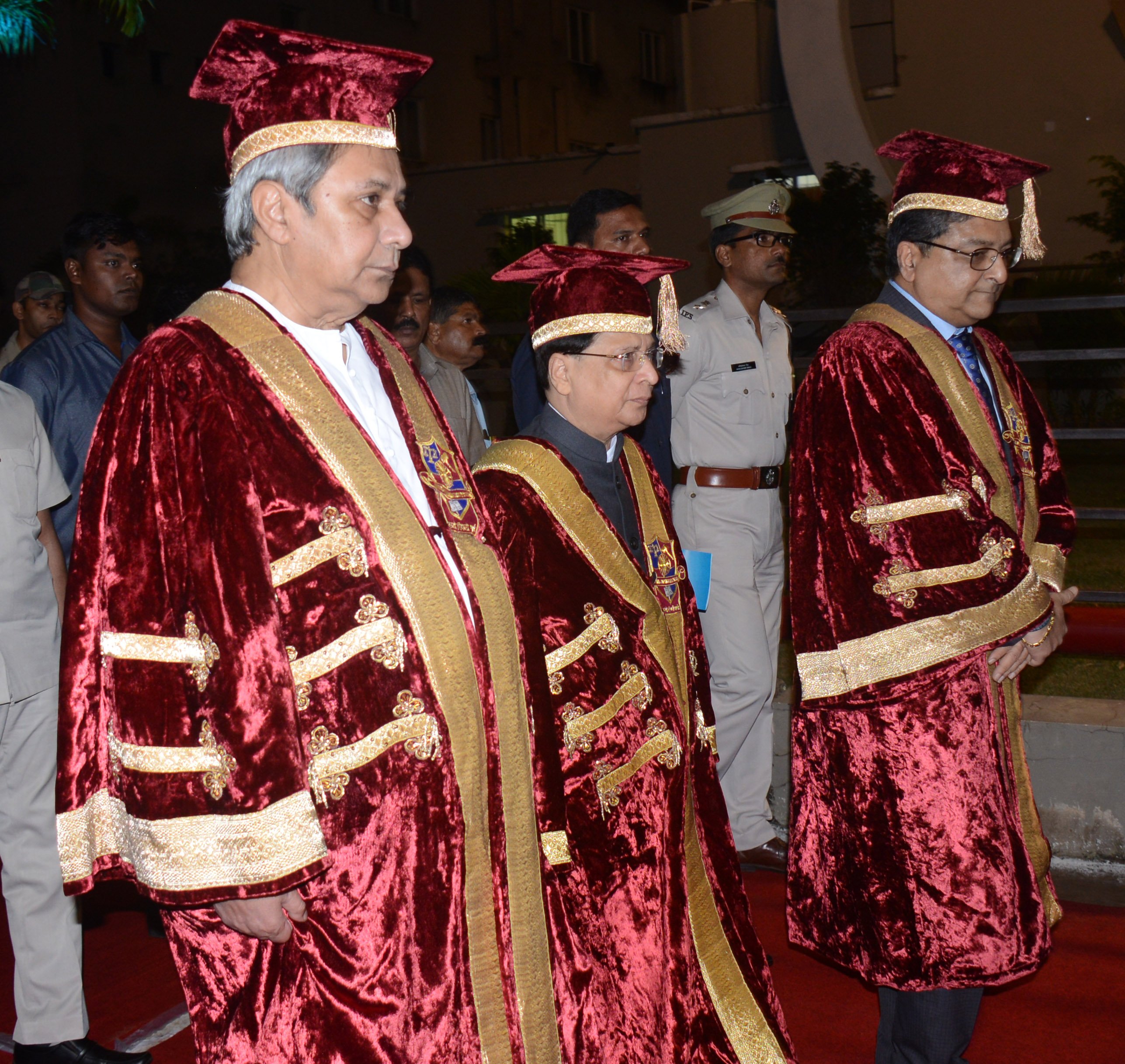 Chief Minister Naveen Patnaik, CJI Justice Dipak Misra and Chief Justice of Orissa High Court Vineet Saran at 4th convocation of NLUO in Cuttack on Saturday