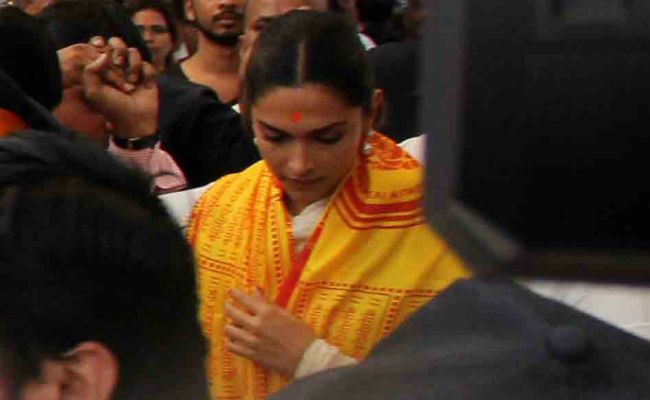 Actress Deepika Padukone at Siddhivinayak Temple in Mumbai on Tuesday ahead of her latest movie Padmavat's release.