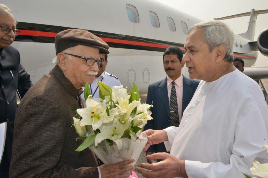 Naveen receiving L K Advani