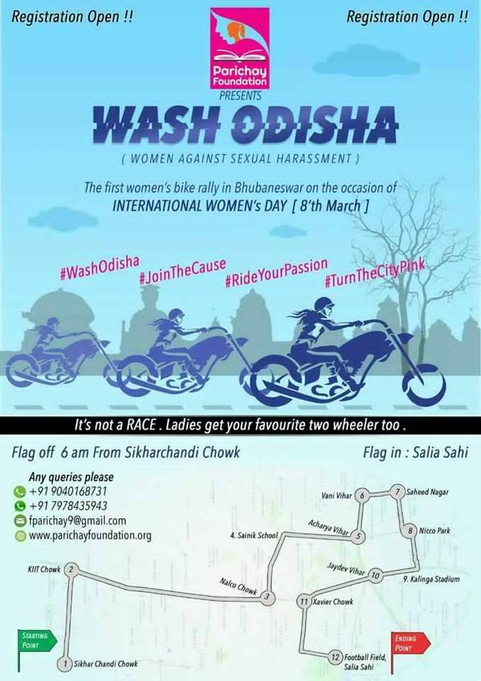 Wash Odisha women s bike rally on women's day 