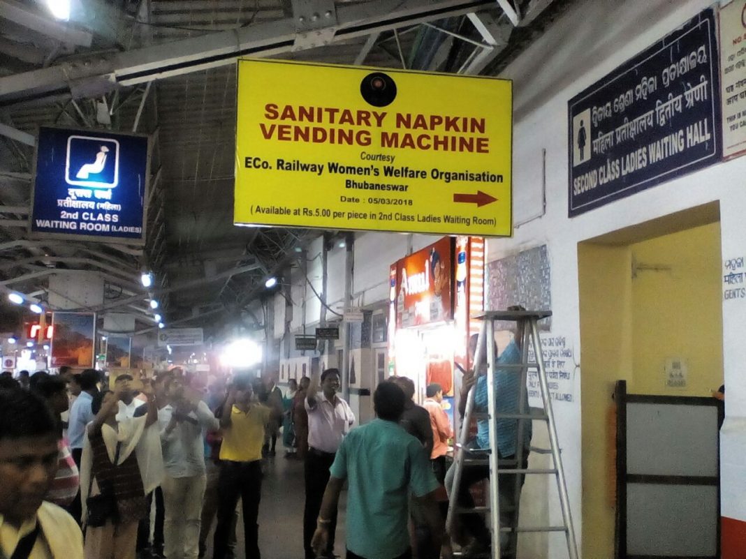 Automatic Sanitary Napkin Vending Machine Bhubaneswar Railway station 