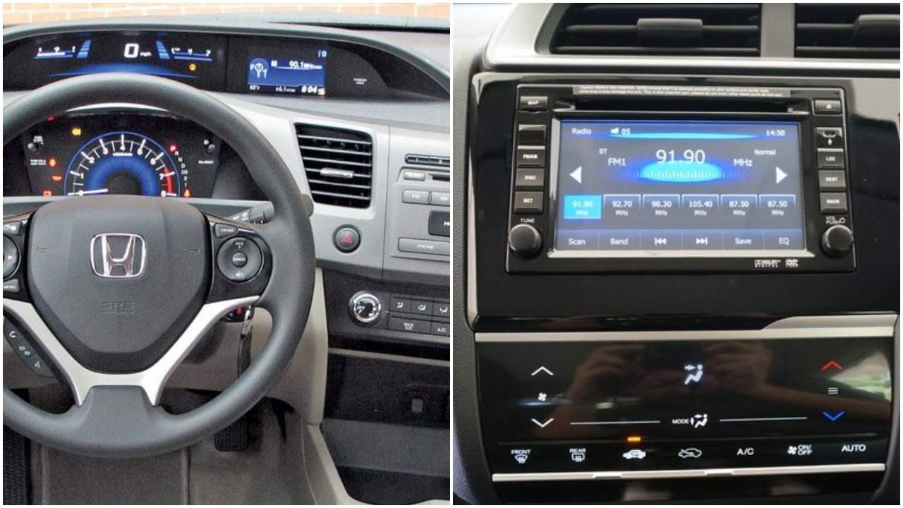 honda civic old vs new jazz dashboard console interiors