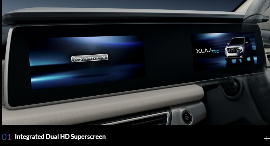 xuv700 dual screens